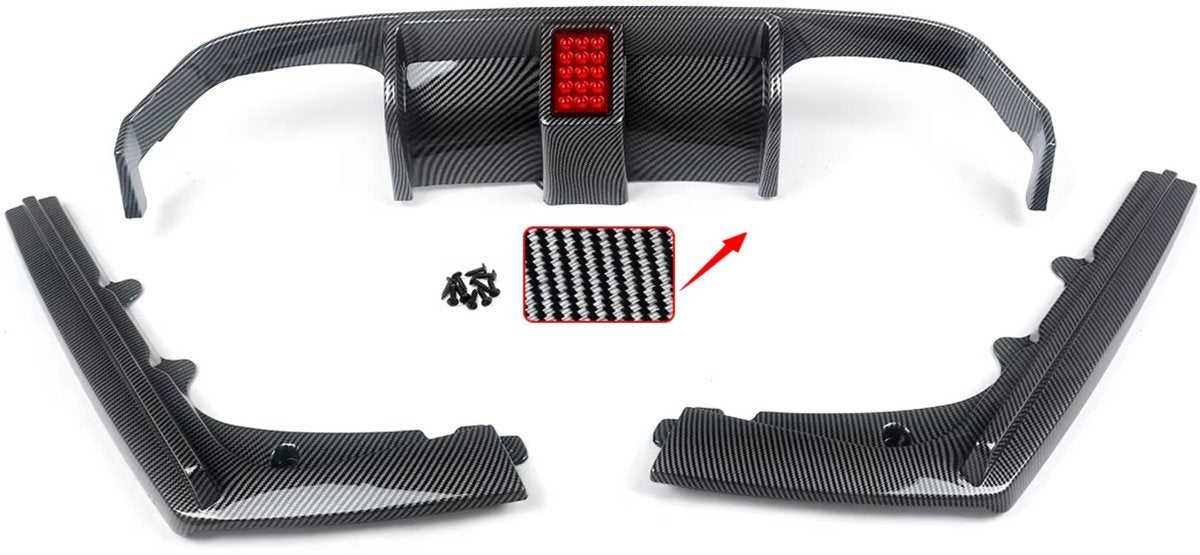 Diffuser LED Dravix - Achterbumper Diffuser Lip met LED - Voor BMW F80 M3/F82 M4 (2015-2020) - Koolstofvezel - Auto accessoires