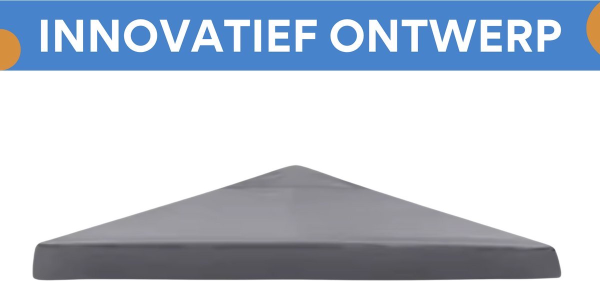 Partytent dak Fioren grijs - 3x3m doek - Tentdoek - Vervangend dak voor tent - Paviljoen - Waterdicht - Grijs