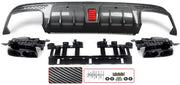 Achter Diffuser met Uitlaat Endtips - Voor Mercedes C-Klasse W205 (2015-2021) - Carbon Look - Auto Accessoires