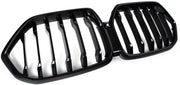 Auto Radiator Nier Kap Grille Enkel Lijn - Voor Bumper Grille Glanzend Zwart - Voor BMW X6 G06 M60i LCI 2024 - Auto Accessoires