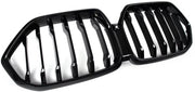 Radiator Grille Ignar - Auto Radiator Nier Kap Grille Enkel Lijn - Voor Bumper Grille Glanzend Zwart - Voor BMW X6 G06 M60i LCI 2024 - Auto Accessoires
