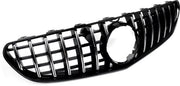 Voorbumper GT Grille - Voor Mercedes C217 S63/S65 AMG Coupé (2014-2017)- Chroom + Zwart - Auto Accessoires