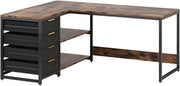 Hoekbureau Dublin - Computerbureau - 150cm - Bruin - Voor thuis of werk - Hout en metaal
