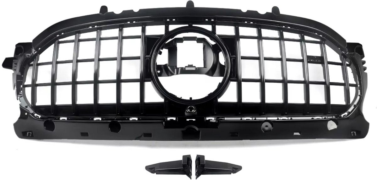 Grille - Voor Mercedes-Benz GLA-Klasse H247 GLA200 2020-2023 - Auto accessoires - GT Grille - Niergrille - Gloss Zwart