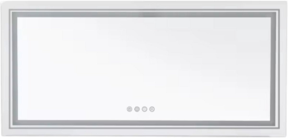 Badkamerspiegel Luvio - Met RGB verlichting - 105x50cm - Rechthoekig - Voor Badkamer, Make-up & Wandmontage - Dimbaar licht