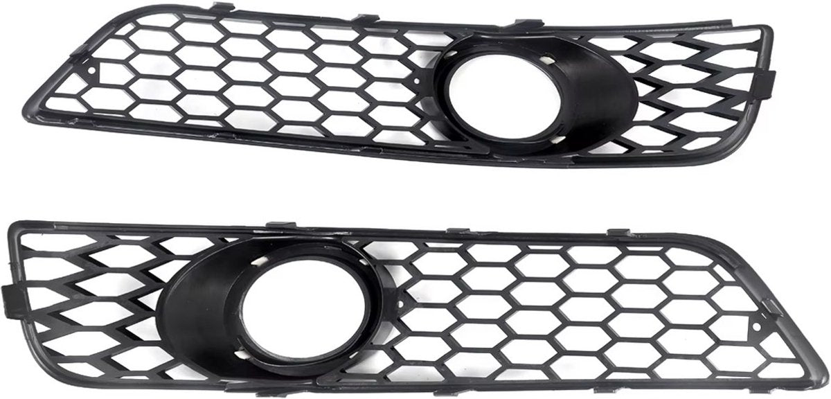 Mistlamp Covers Straton - Honingraat Zwart - Voor Audi A3 8P (2009-2012) - Voorbumper Accessoire