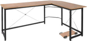 L-vormig Bureau - Voor Thuiswerk, Gaming & Kantoor - Ruim Hoekbureau voor PC & Laptop - 167 cm - Hout look
