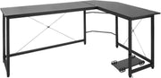 L-vorm Bureau - 170cm - Zwart - Hoekbureau - Computer, Gaming & Laptop Bureau - Thuiskantoor - Tafel