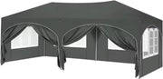 Partytent XL - Met zijwanden - Zwart - 300x600cm - Opvouwbaar - Easy up - Paviljoen - Waterdicht weerbestendig - In hoogte verstelbaar