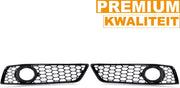 Mistlamp Covers Straton - Honingraat Zwart - Voor Audi A3 8P (2009-2012) - Voorbumper Accessoire