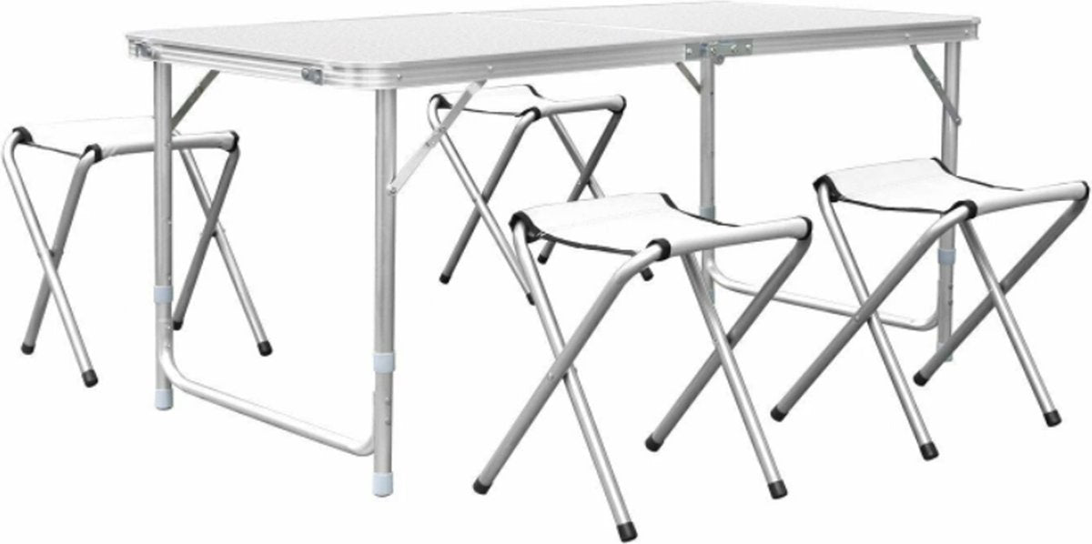 Happyment Picknicktafel - 4 personen - Inklapbaar - Camping klaptafel - Kinderen & volwassenen - Verstelbaar in hoogte