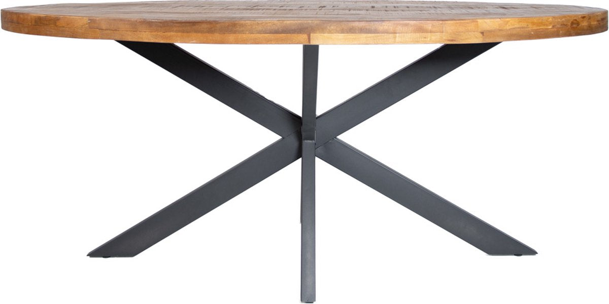 Eetkamertafel ovaal - 4 personen - Massief mangohout - Eettafel - 200x90x77cm