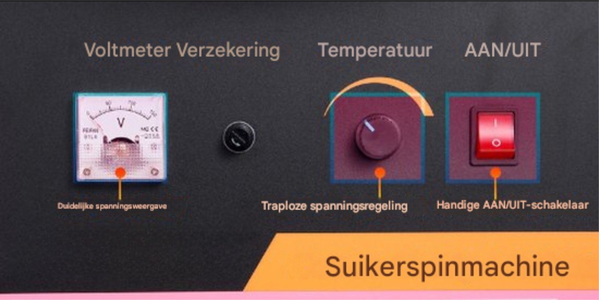 Happyment Suikerspinmachine - RVS - Roze - Professioneel - Instelbaar - Gebruiksvriendelijk