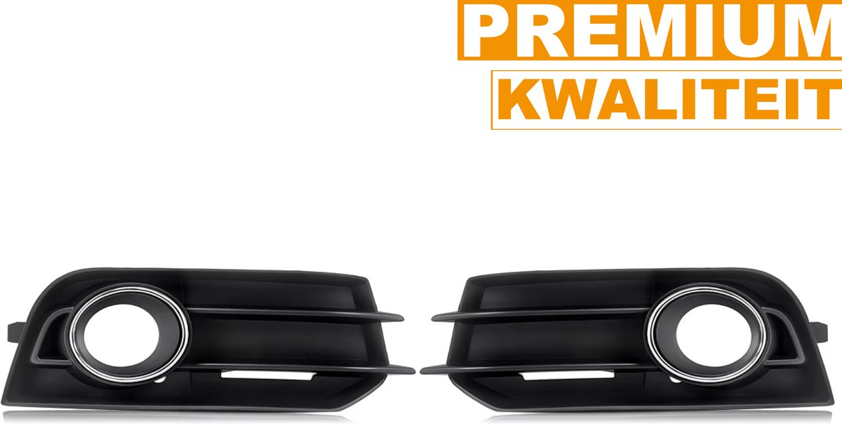 Grille - Voor Audi A1 8X 2010-2014 - Auto accessoires - Mistlicht grille cover - Met chroom trim - LH + RH