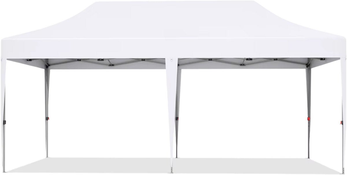 Partytent met zijwanden - 300x600cm - Opvouwbaar - Wit - Easy up - Paviljoen - Waterdicht weerbestendig - In hoogte verstelbaar