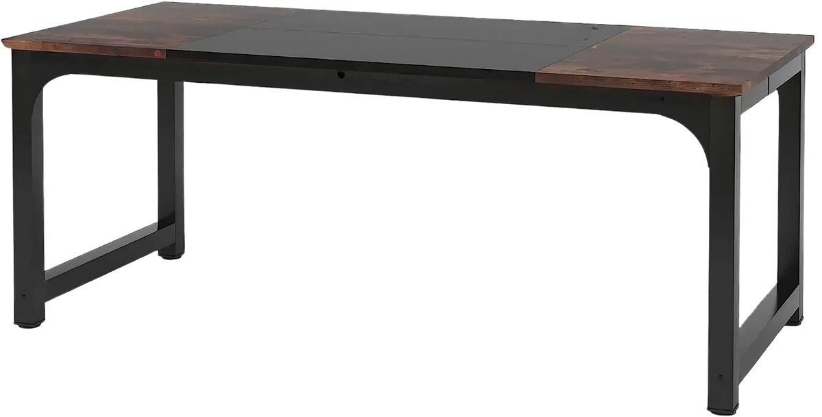 Bureau - Computerbureau - Lange bureau - Vergadertafel - Voor thuis of kantoor - Zwart/Bruin