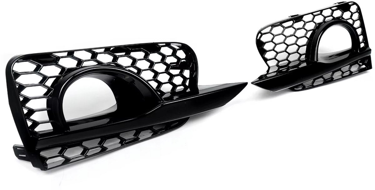 Mistlamp Covers Dravon - Mistlamp Grille Covers - Voor Infiniti Q50 (2014-2017) - Honingraat Stijl - Glanzend Zwart