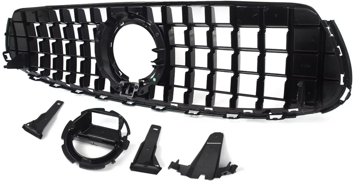 Voorbumper - Voor Mercedes GLC-Klasse X253 2020-2023 - Auto accessoires - Grille - Chroom/Zwart