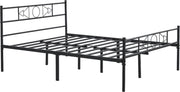 Happyment Metalen bedframe - 2 persoons twijfelaar - 140 x 200cm - Incl. lattenbodem - Zwart