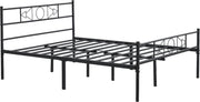 Metalen Bedframe - 2 persoons - 140x200cm - Incl. lattenbodem - Zwart