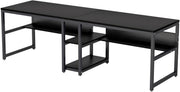 Bureau XL - Voor 2 perosnen - Zwart - Computerbureau - Voor thuis of werk - 200cm