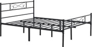 Luxe Bedframe - Metaal - 2 persoons - 140x200cm - Incl. lattenbodem - Zwart