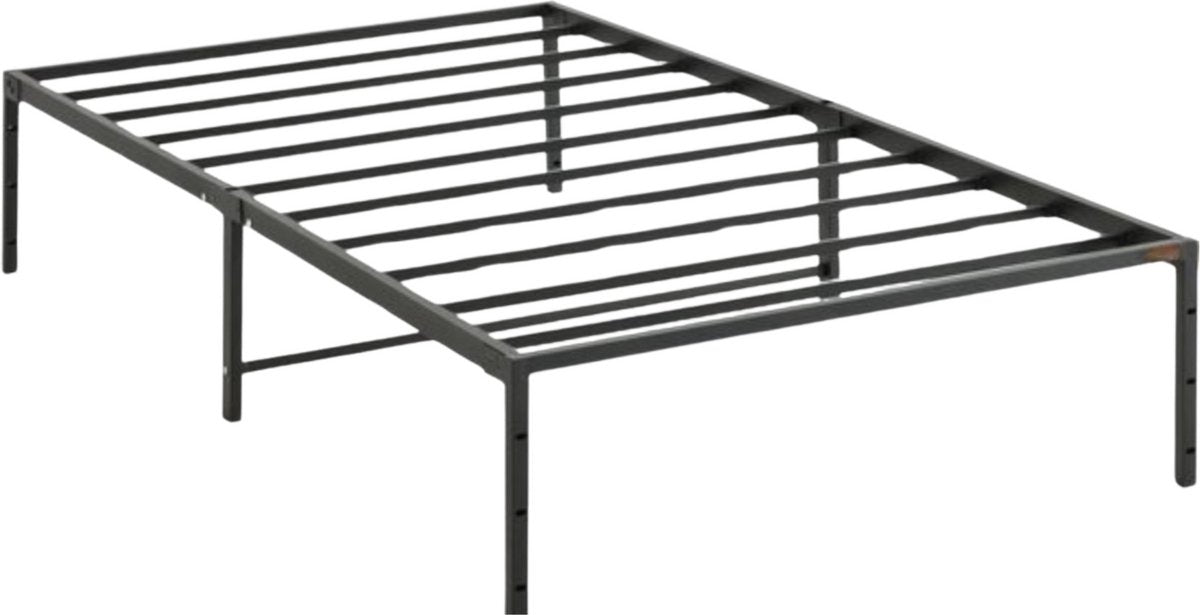 Bedframe met lattenbodem - 100x200cm - Eenpersoonsbed - Platformbed - Stalen Frame - 272kgdraagvermogen - Met Opbergruimte - Zwart