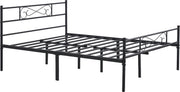 Happyment Metalen bedframe - 140 x 200cm - Incl. lattenbodem - Twijfelaar - 2 persoons - Zwart