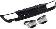 Achterbumper Diffuser Uitlaat Set - Voor Mercedes W205 AMG (2015-2021) - C63 Look - Zwart - Auto Accessoires