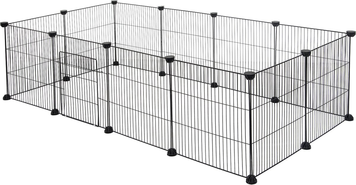 Knaagdierenren Lily - Ren hoog - Verstelbaar - Voor binnen - Kattenren - Dierenren - Puppyren - Kleine dieren - Kittens - Wit - 142x53x71 cm
