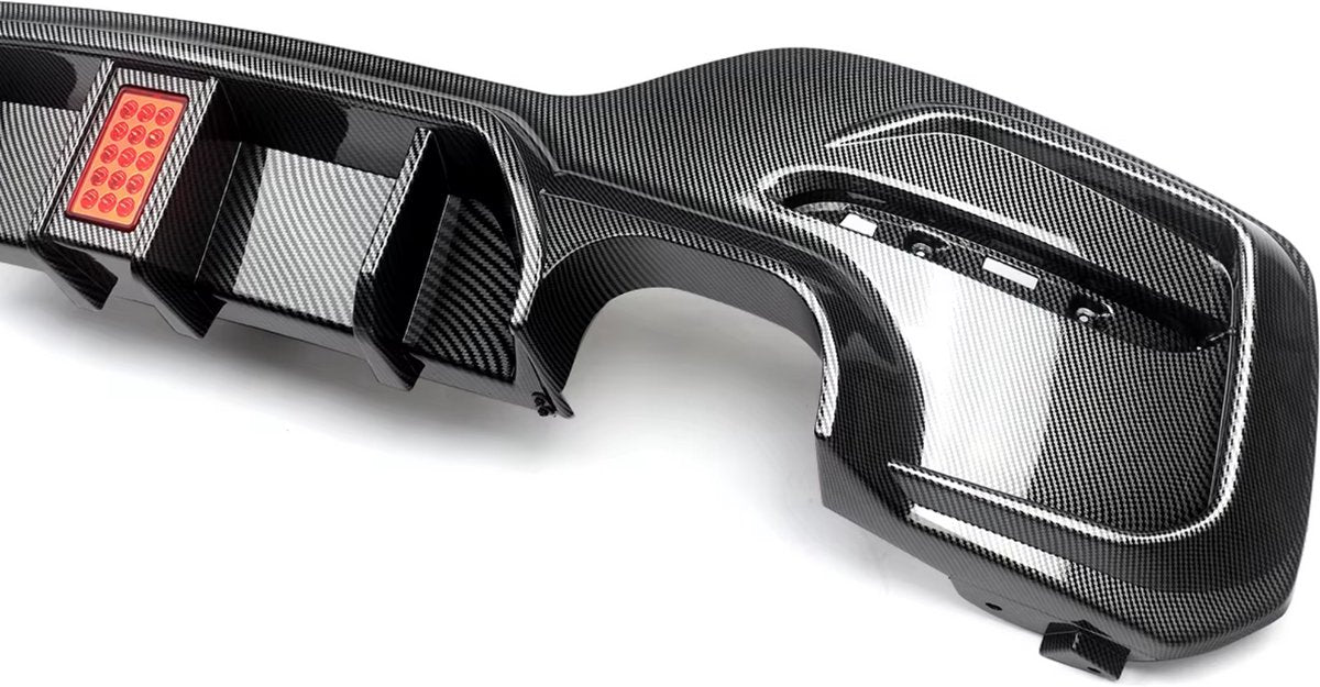 Achterlip Diffuser Spoiler - Voor BMW 1 Serie F20/F21 M135i/M140i (2015-2018) - Met Remlicht - Glanzend Zwart - Auto accessoires