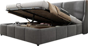 Bed - Tweepersoonsbedden - Tweepersoonsbed - Voor Slaapkamer - Tweepersoonsbed met Oorvormig Kussen Hoofdeinde & Hydraulisch Opbergsysteem - Grijs - 180x200