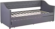 Slaapbank voor 2 personen - 90 x 200 cm - Logeerbed - Zetelbed - Gestoffeerd - Grijs