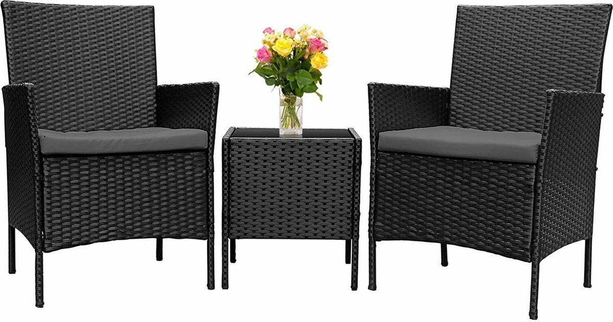 Tuinset - 2 Persoons - Loungeset - Wasbare Kussens - Tuintafel en stoelen