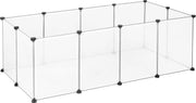 Happyment Dierenren Dide - XXL Ren Deluxe - Verstelbaar - Voor binnen - Puppyren - Kleine dieren - Kittens - Transparant - 145 x 75 x 46cm