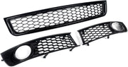 Mistlichtgrill + Ondergrille - Voorbumper - Voor Audi A4 B6 Sedan (2002-2005) - Set van 2 - Auto Accessoires