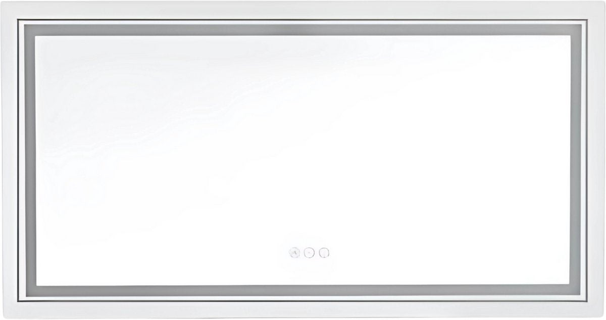 Badkamerspiegel Chateau - Met verlichting - 100x60cm - Spiegel voor Badkamer, Make-up & Wandmontage - Dimbaar licht