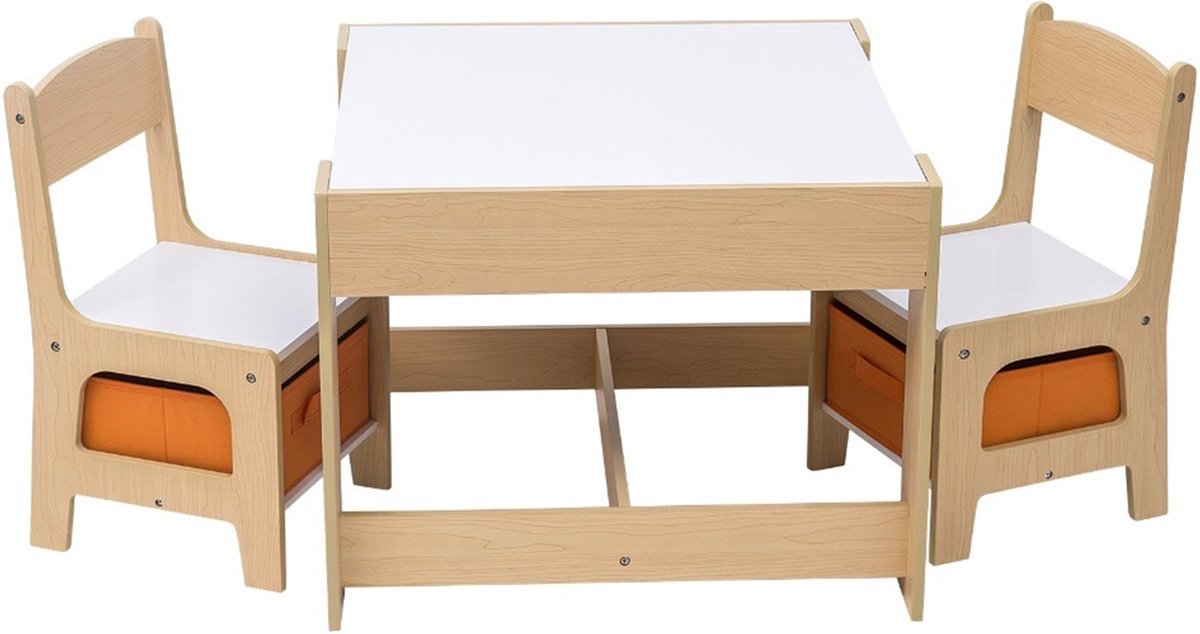 Bolt Edge Kindertafel en Stoeltjes - Speeltafel - Kinderbureau - Wit