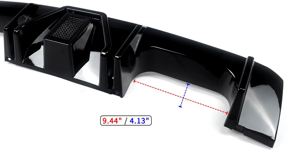 Achterbumper Diffuser - Voor BMW G80 M3/G82 G83 M4 (2021-2023) - Gloss Zwart met LED Licht - Auto accessoires