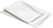 Lavish Bordenset – Snackschotel – 2 delig – Wit Keramisch – Ontbijtborden – Lange Borden