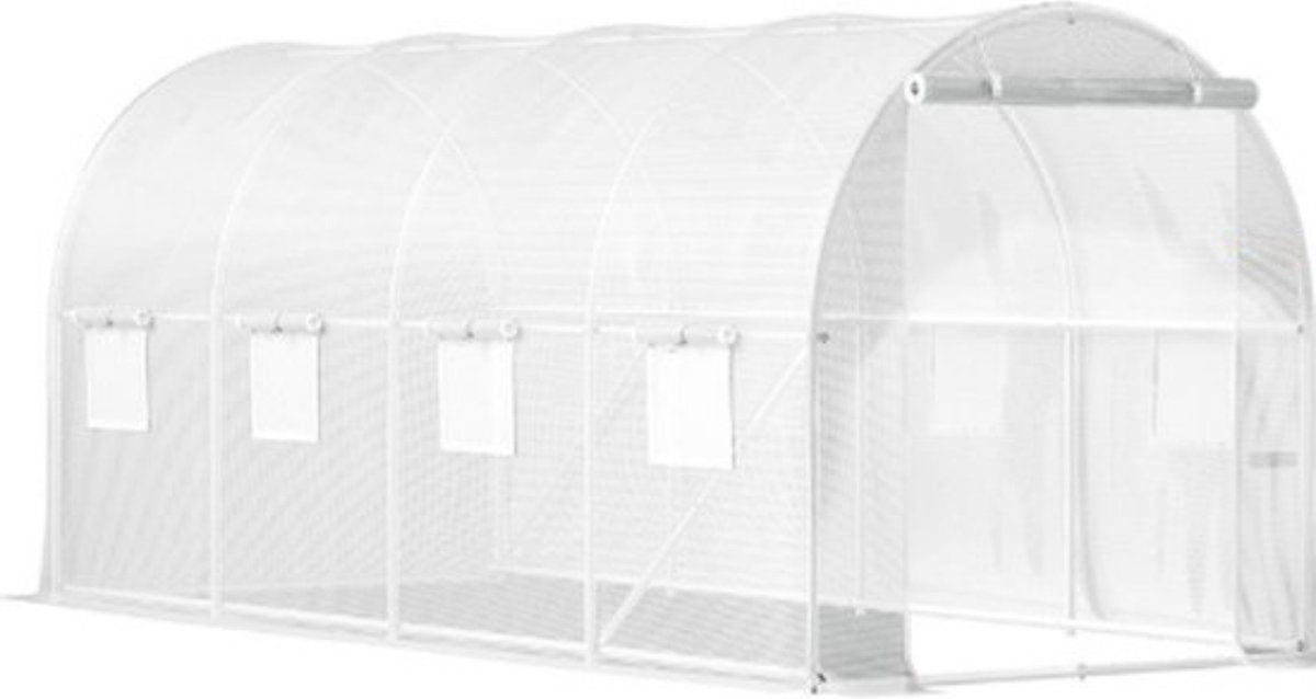 Professionele Kas - Moestuin - Waterdicht - Wit - Walk in - 215 Cm Hoog - Met ramen