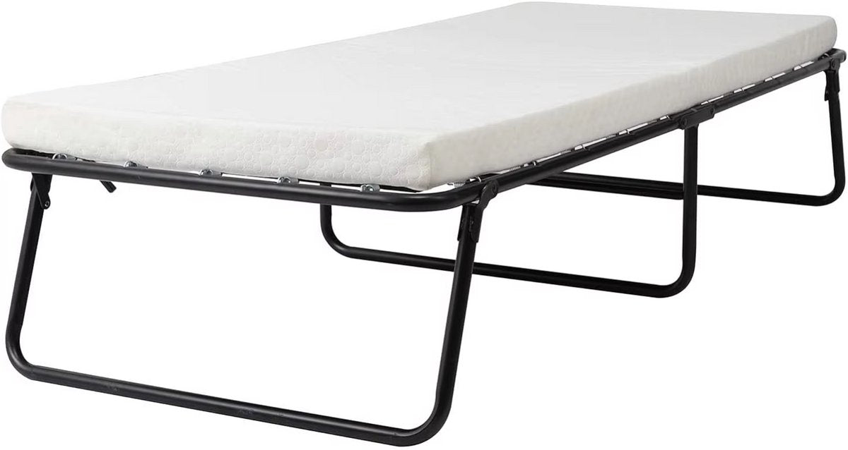 Opklapbed voor Volwassenen - Met matras - 80x190cm - Logeerbed - Vouwbed 1 persoons - Inklarbaar