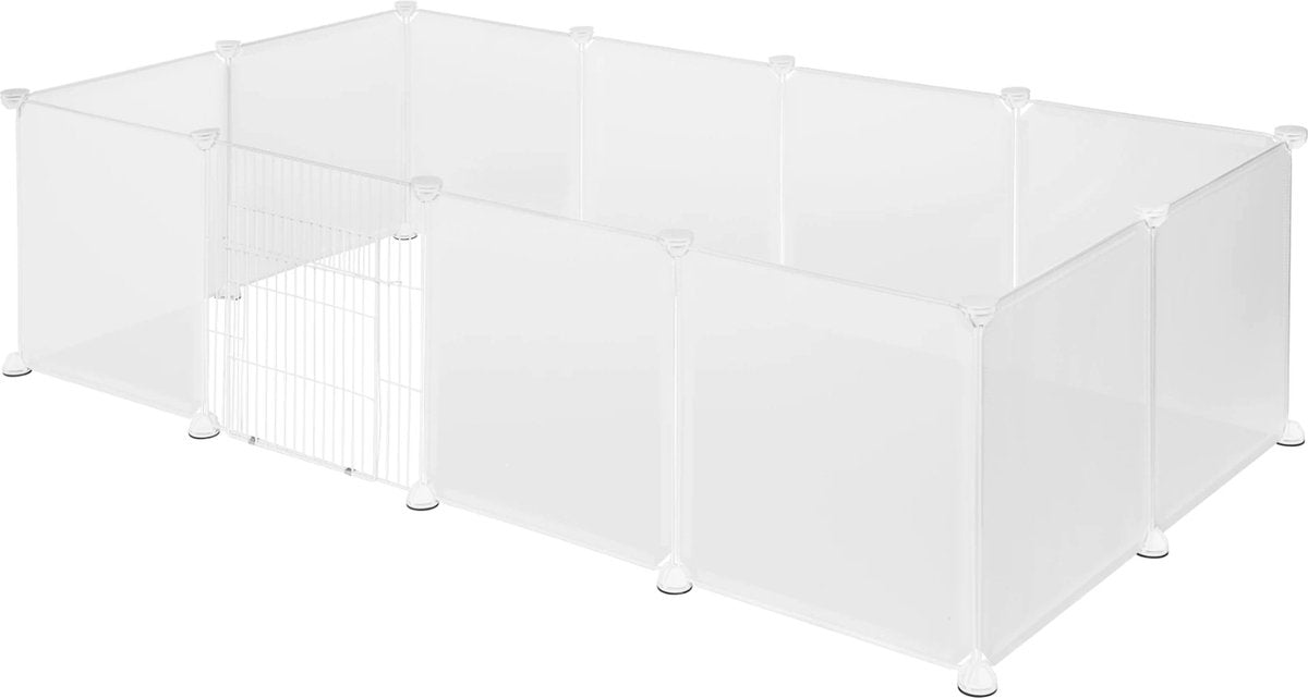 Happyment Dierenren Blanca - Ren - Verstelbaar - Voor binnen - Puppyren - Kleine dieren - Kittens - Wit - 142x72x45cm