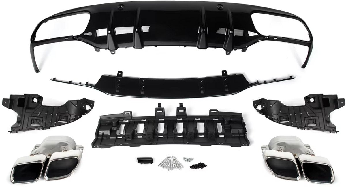Achterbumper - Voor Mercedes C-Klasse C205/A205 Coupe/Convertible 2015-2018 - Auto accessoires - Splitter lip - C63 stijl