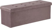 Luxe Opbergbank Diva - Met opbergruimte - Zitbank Poef - Voetenbank - Opbergbox hocker - Zitkist met deskel - Roze - Velvet - 110x37.5x38cm