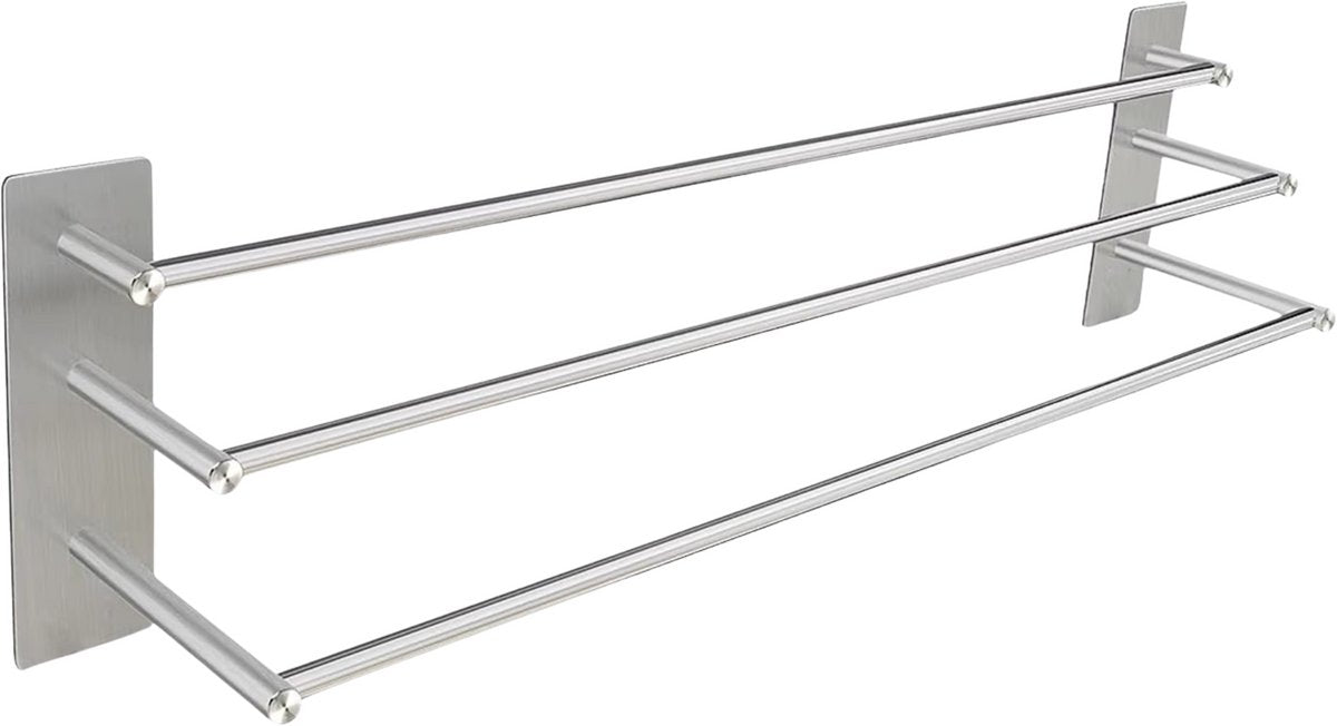 Handdoekenrek - Voor 3 Niveaus in de Badkamer - 30 Inch Badhanddoekstang - 304 Roestvrijstalen Handdoekhouder