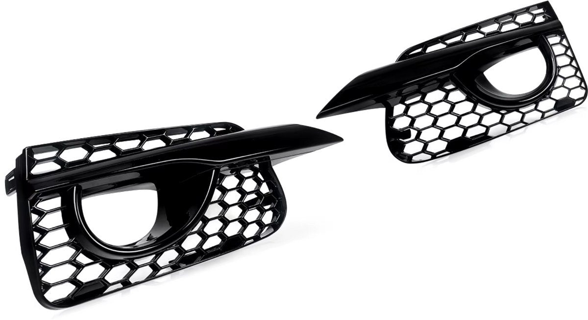 Mistlamp Covers Dravon - Mistlamp Grille Covers - Voor Infiniti Q50 (2014-2017) - Honingraat Stijl - Glanzend Zwart