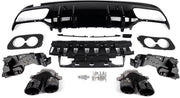 Achterdiffuser Taviro - Achterdiffuser - Voor Mercedes C-Klasse W205 Sedan AMG C43 (2014-2021) - Zwart - Ronde Uitlaat Tips - Auto Accessoires