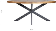 Happyment Eetkamertafel Deluxe - Ovaal - 4 personen - Massief mangohout - Eettafel - 260x120x77cm