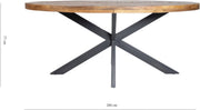 Eetkamertafel ovaal - 4 personen - Massief mangohout - Eettafel - 200x90x77cm